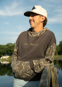 Charcoal Grey Fleece Lined Hoodie- Bottomland Camo