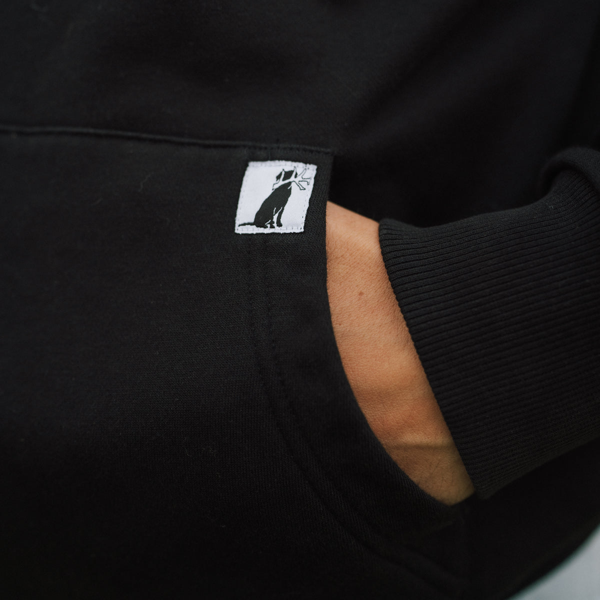 Black Fleece Lined Hoodie