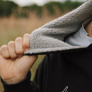 Black Fleece Lined Hoodie