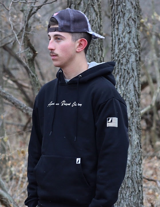 Fleece lined black discount hoodie